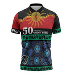 Personalised Australian Aboriginal Torres Strait Islanders Zipper Polo Shirt Together We Rise Together We Stay Deadly