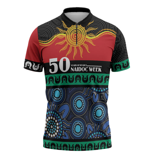 Personalised Australian Aboriginal Torres Strait Islanders Zipper Polo Shirt Together We Rise Together We Stay Deadly
