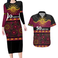 Broncos NAIDOC Week Personalised Couples Matching Long Sleeve Bodycon Dress and Hawaiian Shirt Aboriginal Torres Strait Islanders Vibe