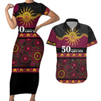 Broncos NAIDOC Week Personalised Couples Matching Short Sleeve Bodycon Dress and Hawaiian Shirt Aboriginal Torres Strait Islanders Vibe