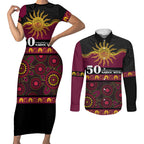 Broncos NAIDOC Week Personalised Couples Matching Short Sleeve Bodycon Dress and Long Sleeve Button Shirt Aboriginal Torres Strait Islanders Vibe
