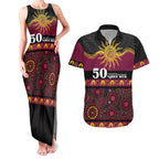 Broncos NAIDOC Week Personalised Couples Matching Tank Maxi Dress and Hawaiian Shirt Aboriginal Torres Strait Islanders Vibe