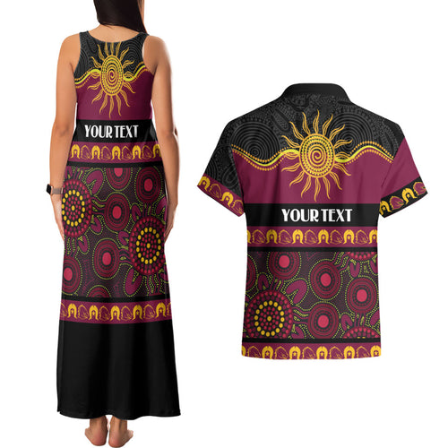 Broncos NAIDOC Week Personalised Couples Matching Tank Maxi Dress and Hawaiian Shirt Aboriginal Torres Strait Islanders Vibe