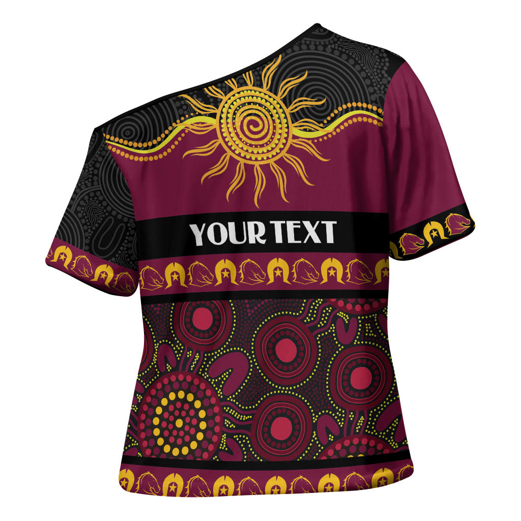 Broncos NAIDOC Week Personalised Cross Shoulder Shirt Aboriginal Torres Strait Islanders Vibe