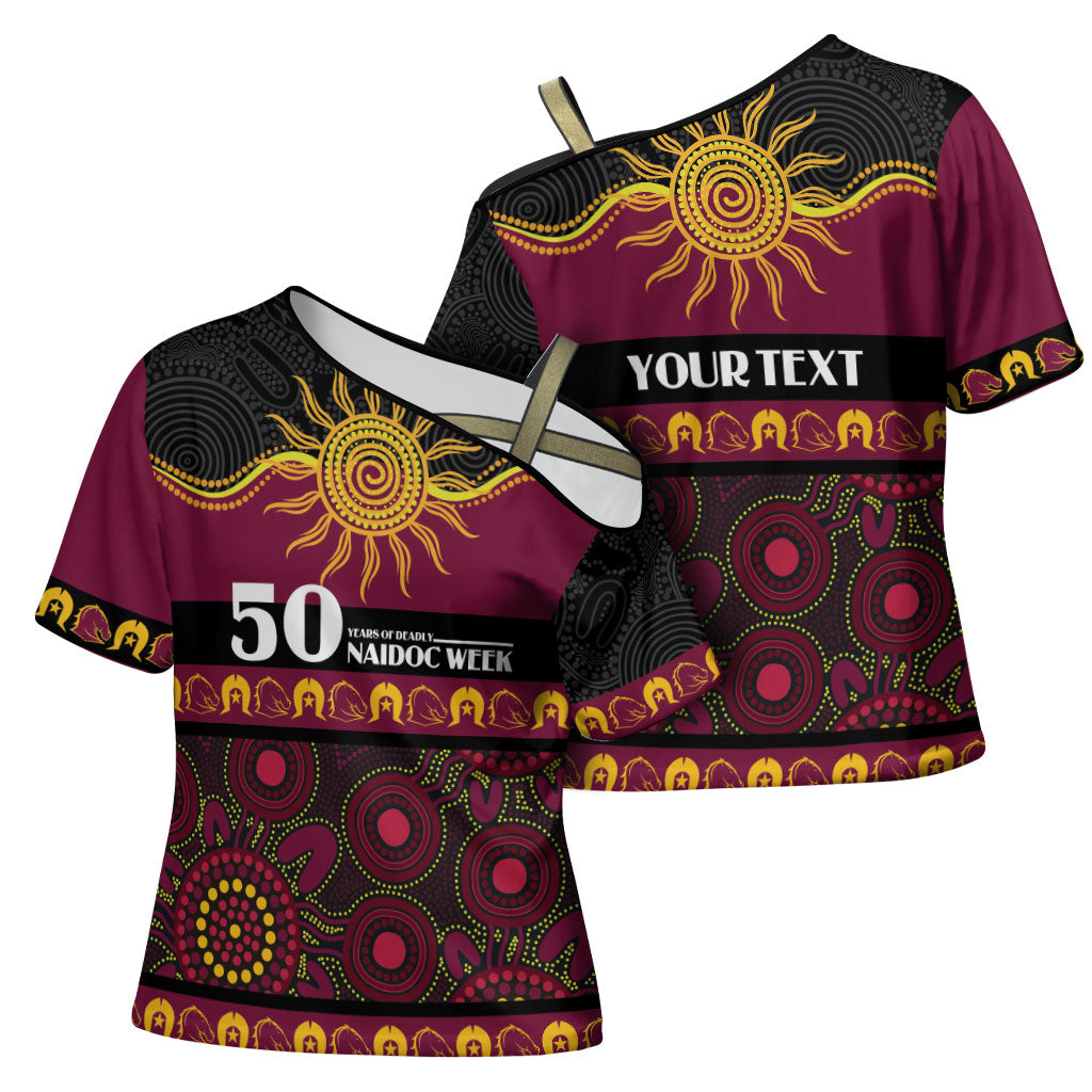 Broncos NAIDOC Week Personalised Cross Shoulder Shirt Aboriginal Torres Strait Islanders Vibe