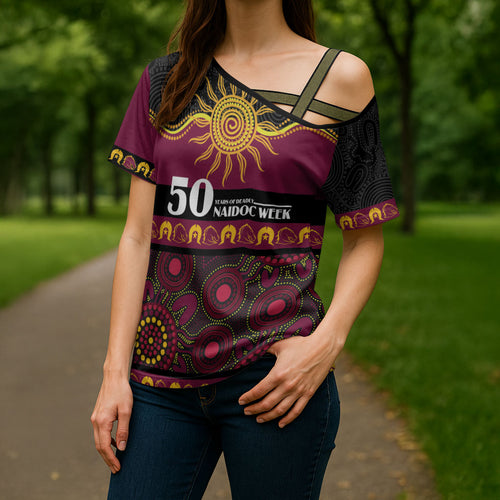Broncos NAIDOC Week Personalised Cross Shoulder Shirt Aboriginal Torres Strait Islanders Vibe