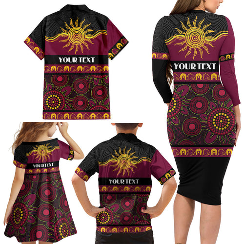 Broncos NAIDOC Week Personalised Family Matching Long Sleeve Bodycon Dress and Hawaiian Shirt Aboriginal Torres Strait Islanders Vibe