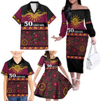 Broncos NAIDOC Week Personalised Family Matching Off The Shoulder Long Sleeve Dress and Hawaiian Shirt Aboriginal Torres Strait Islanders Vibe