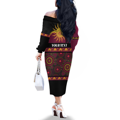 Broncos NAIDOC Week Personalised Family Matching Off The Shoulder Long Sleeve Dress and Hawaiian Shirt Aboriginal Torres Strait Islanders Vibe