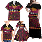 Broncos NAIDOC Week Personalised Family Matching Off Shoulder Maxi Dress and Hawaiian Shirt Aboriginal Torres Strait Islanders Vibe