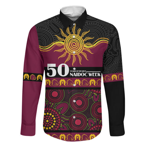 Broncos NAIDOC Week Personalised Family Matching Off Shoulder Maxi Dress and Hawaiian Shirt Aboriginal Torres Strait Islanders Vibe