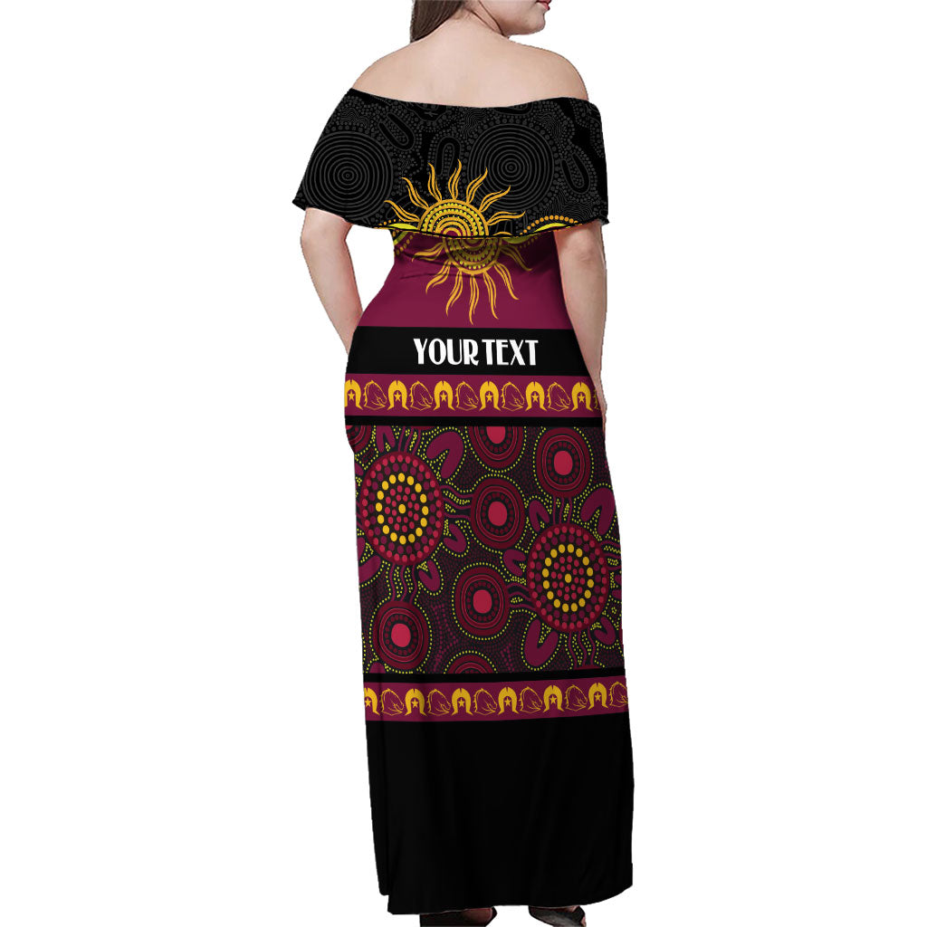 Broncos NAIDOC Week Personalised Family Matching Off Shoulder Maxi Dress and Hawaiian Shirt Aboriginal Torres Strait Islanders Vibe