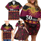Broncos NAIDOC Week Personalised Family Matching Off Shoulder Short Dress and Hawaiian Shirt Aboriginal Torres Strait Islanders Vibe