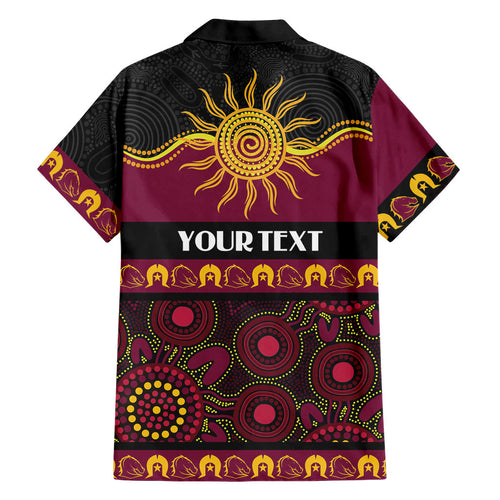 Broncos NAIDOC Week Personalised Family Matching Off Shoulder Short Dress and Hawaiian Shirt Aboriginal Torres Strait Islanders Vibe