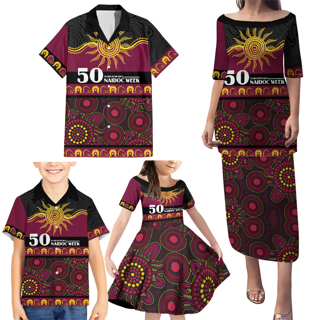 Broncos NAIDOC Week Personalised Family Matching Puletasi and Hawaiian Shirt Aboriginal Torres Strait Islanders Vibe