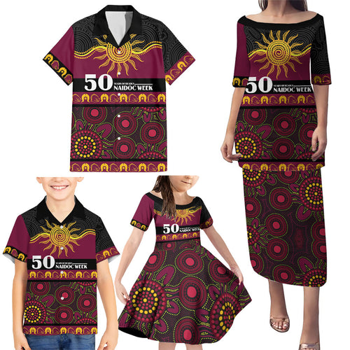 Broncos NAIDOC Week Personalised Family Matching Puletasi and Hawaiian Shirt Aboriginal Torres Strait Islanders Vibe