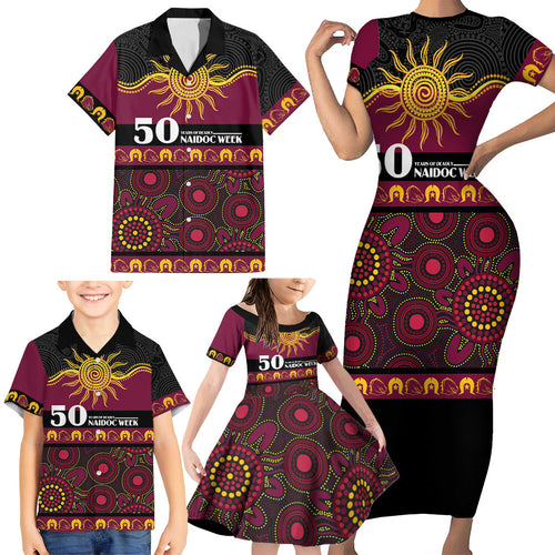 Broncos NAIDOC Week Personalised Family Matching Short Sleeve Bodycon Dress and Hawaiian Shirt Aboriginal Torres Strait Islanders Vibe