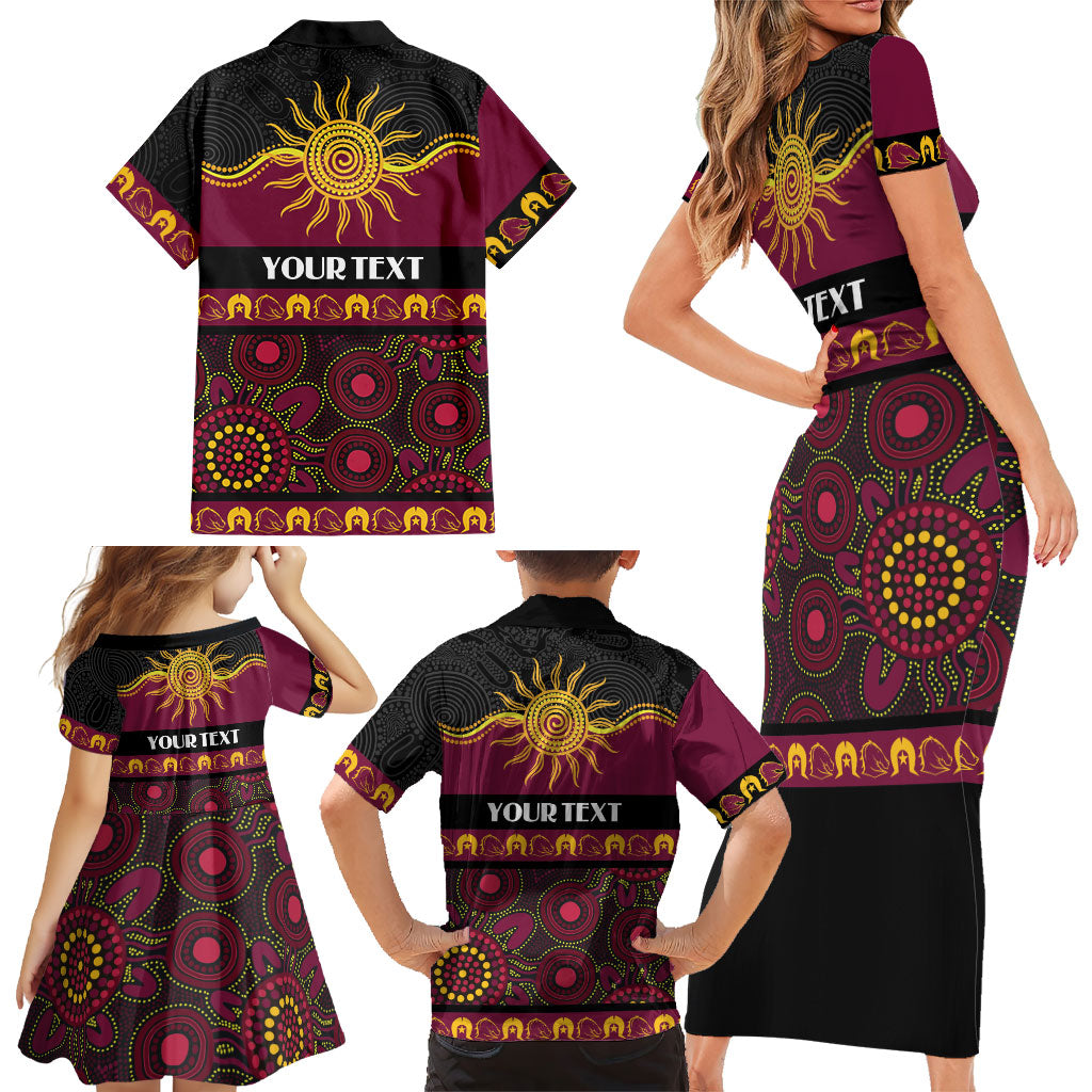 Broncos NAIDOC Week Personalised Family Matching Short Sleeve Bodycon Dress and Hawaiian Shirt Aboriginal Torres Strait Islanders Vibe