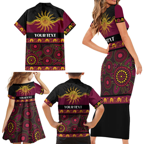 Broncos NAIDOC Week Personalised Family Matching Short Sleeve Bodycon Dress and Hawaiian Shirt Aboriginal Torres Strait Islanders Vibe