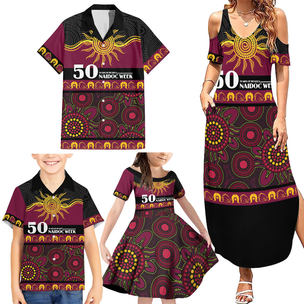 Broncos NAIDOC Week Personalised Family Matching Summer Maxi Dress and Hawaiian Shirt Aboriginal Torres Strait Islanders Vibe