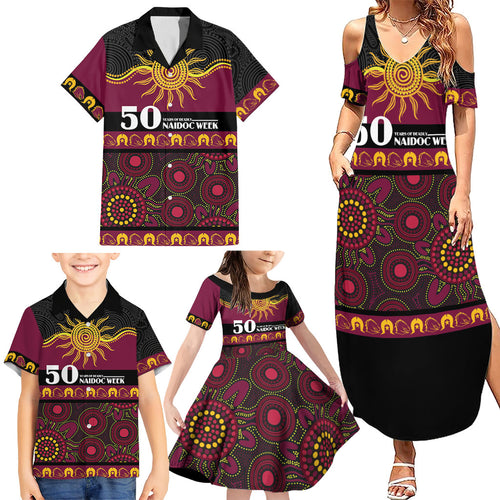 Broncos NAIDOC Week Personalised Family Matching Summer Maxi Dress and Hawaiian Shirt Aboriginal Torres Strait Islanders Vibe