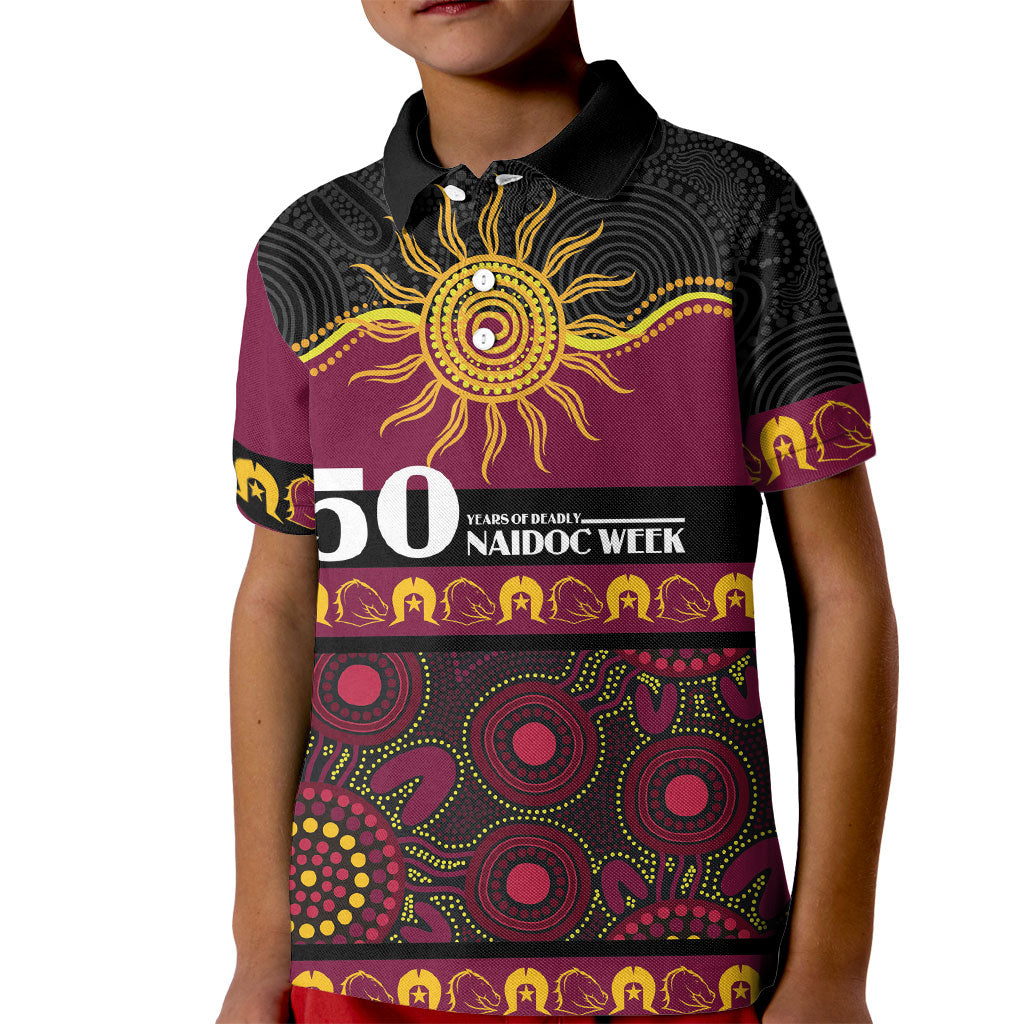 Broncos NAIDOC Week Personalised Kid Polo Shirt Aboriginal Torres Strait Islanders Vibe