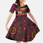 Broncos NAIDOC Week Personalised Kid Short Sleeve Dress Aboriginal Torres Strait Islanders Vibe