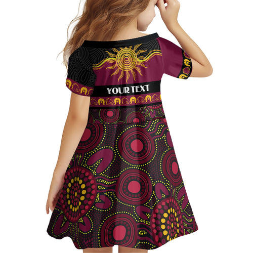 Broncos NAIDOC Week Personalised Kid Short Sleeve Dress Aboriginal Torres Strait Islanders Vibe