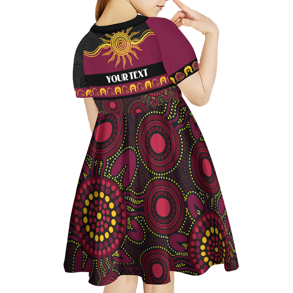 Broncos NAIDOC Week Personalised Kid Short Sleeve Dress Aboriginal Torres Strait Islanders Vibe