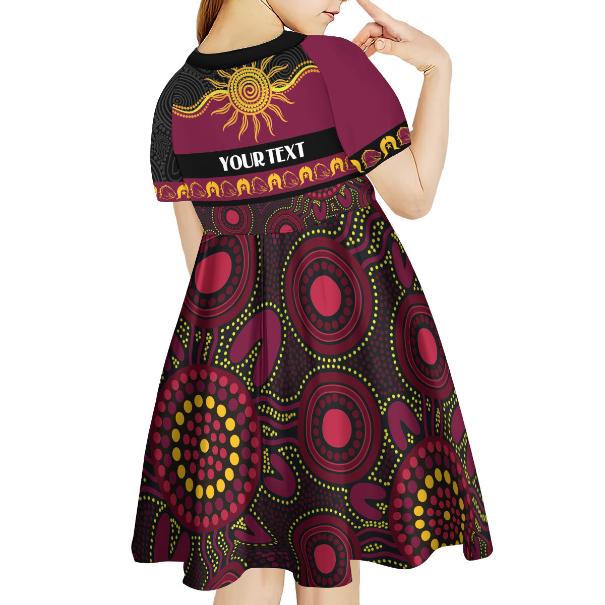 Broncos NAIDOC Week Personalised Kid Short Sleeve Dress Aboriginal Torres Strait Islanders Vibe