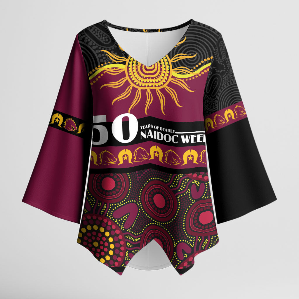 Broncos NAIDOC Week Personalised Kimono Sleeve Blouse Aboriginal Torres Strait Islanders Vibe