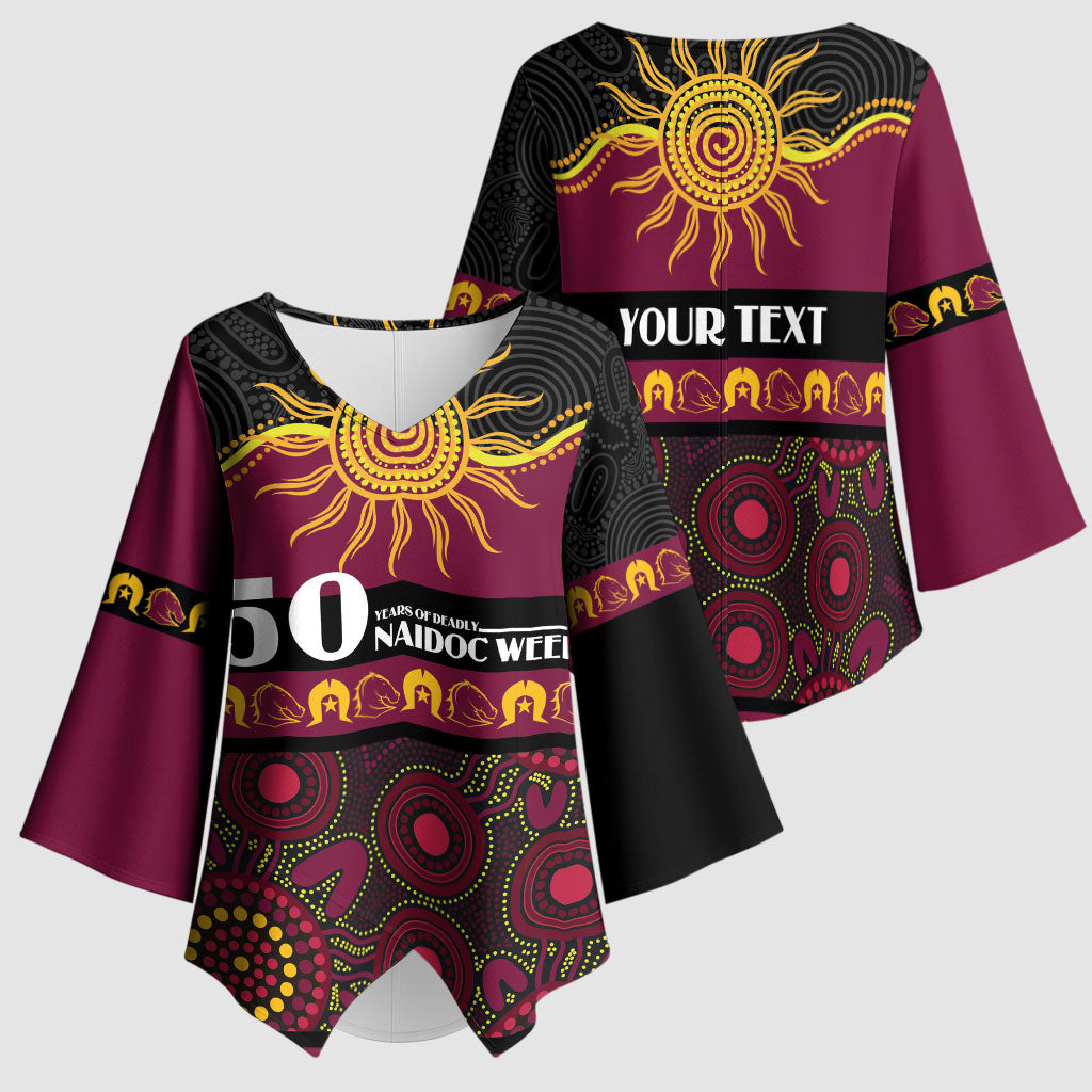 Broncos NAIDOC Week Personalised Kimono Sleeve Blouse Aboriginal Torres Strait Islanders Vibe