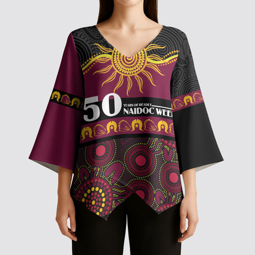 Broncos NAIDOC Week Personalised Kimono Sleeve Blouse Aboriginal Torres Strait Islanders Vibe