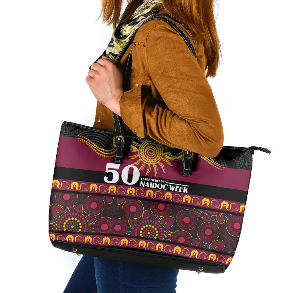 Broncos NAIDOC Week Leather Tote Bag Aboriginal Torres Strait Islanders Vibe