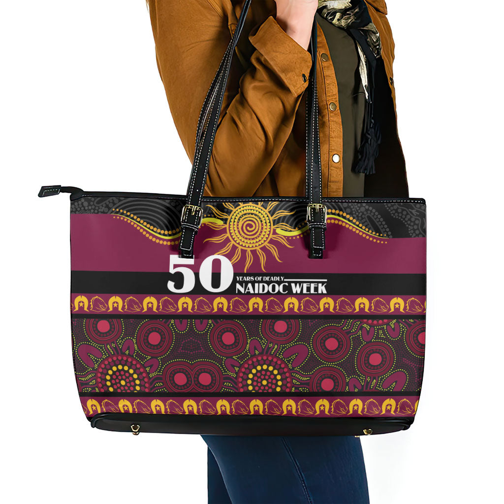 Broncos NAIDOC Week Leather Tote Bag Aboriginal Torres Strait Islanders Vibe