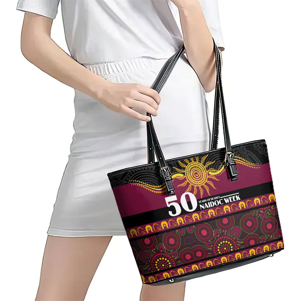 Broncos NAIDOC Week Leather Tote Bag Aboriginal Torres Strait Islanders Vibe