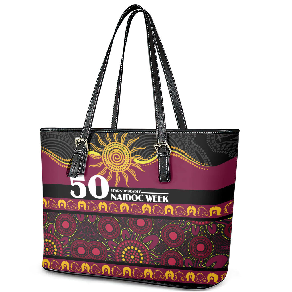 Broncos NAIDOC Week Leather Tote Bag Aboriginal Torres Strait Islanders Vibe