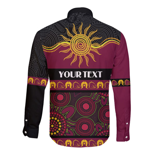 Broncos NAIDOC Week Personalised Long Sleeve Button Shirt Aboriginal Torres Strait Islanders Vibe
