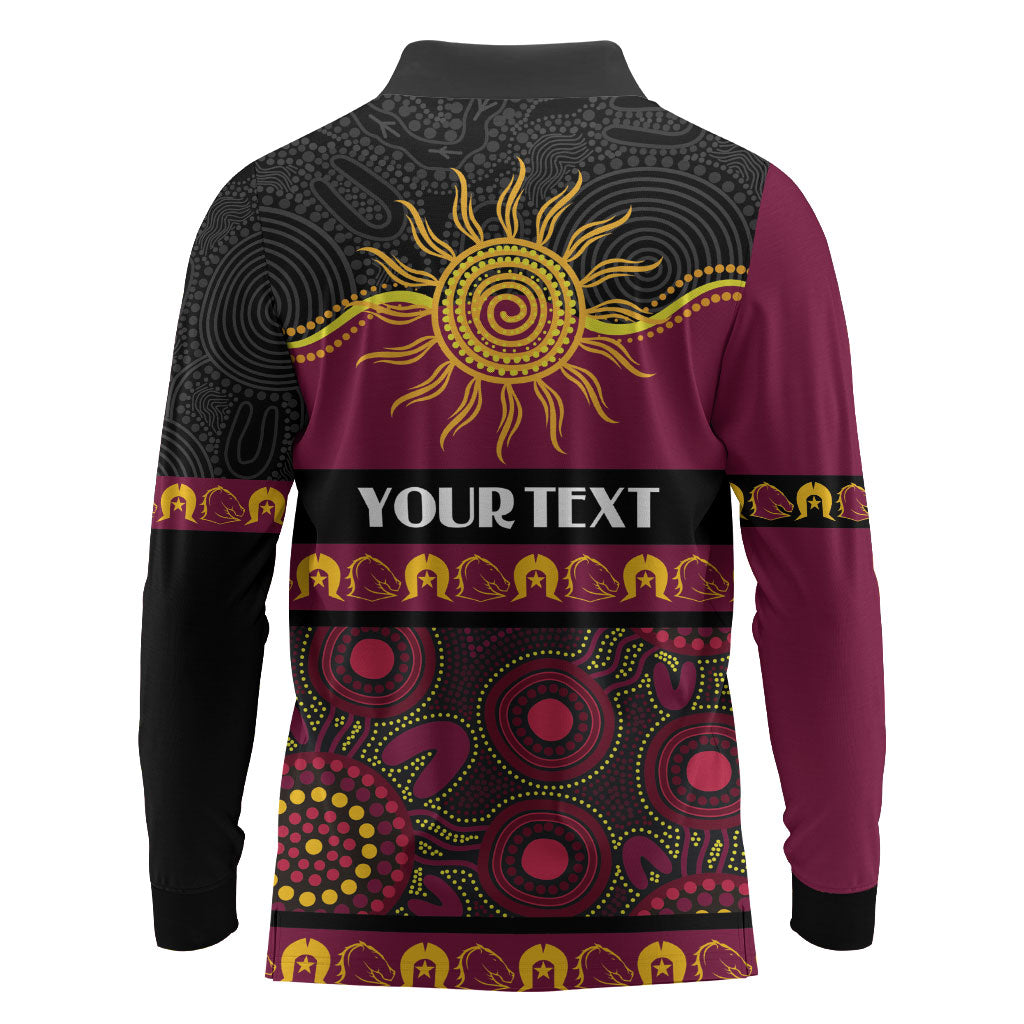 Broncos NAIDOC Week Personalised Long Sleeve Polo Shirt Aboriginal Torres Strait Islanders Vibe