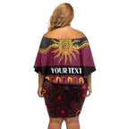 Broncos NAIDOC Week Personalised Off Shoulder Short Dress Aboriginal Torres Strait Islanders Vibe