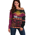 Broncos NAIDOC Week Personalised Off Shoulder Sweater Aboriginal Torres Strait Islanders Vibe