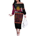 Broncos NAIDOC Week Personalised Off The Shoulder Long Sleeve Dress Aboriginal Torres Strait Islanders Vibe