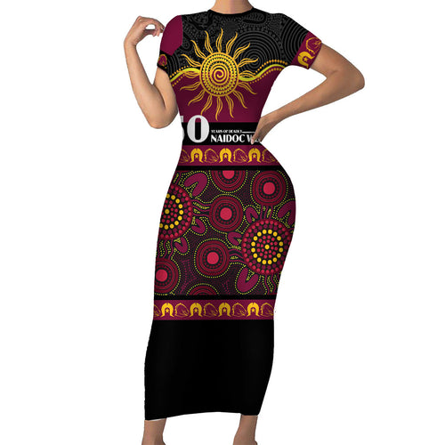 Broncos NAIDOC Week Personalised Short Sleeve Bodycon Dress Aboriginal Torres Strait Islanders Vibe