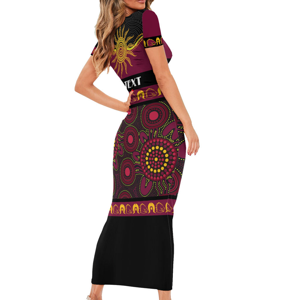 Broncos NAIDOC Week Personalised Short Sleeve Bodycon Dress Aboriginal Torres Strait Islanders Vibe