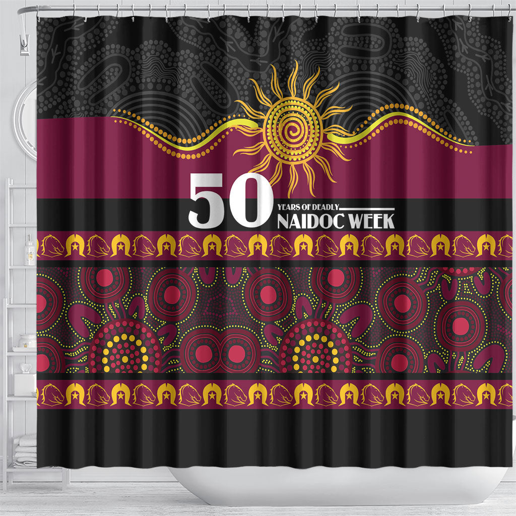 Broncos NAIDOC Week Shower Curtain Aboriginal Torres Strait Islanders Vibe