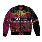 Broncos NAIDOC Week Personalised Sleeve Zip Bomber Jacket Aboriginal Torres Strait Islanders Vibe