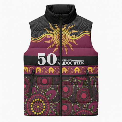 Broncos NAIDOC Week Personalised Sleeveless Puffer Jacket Aboriginal Torres Strait Islanders Vibe