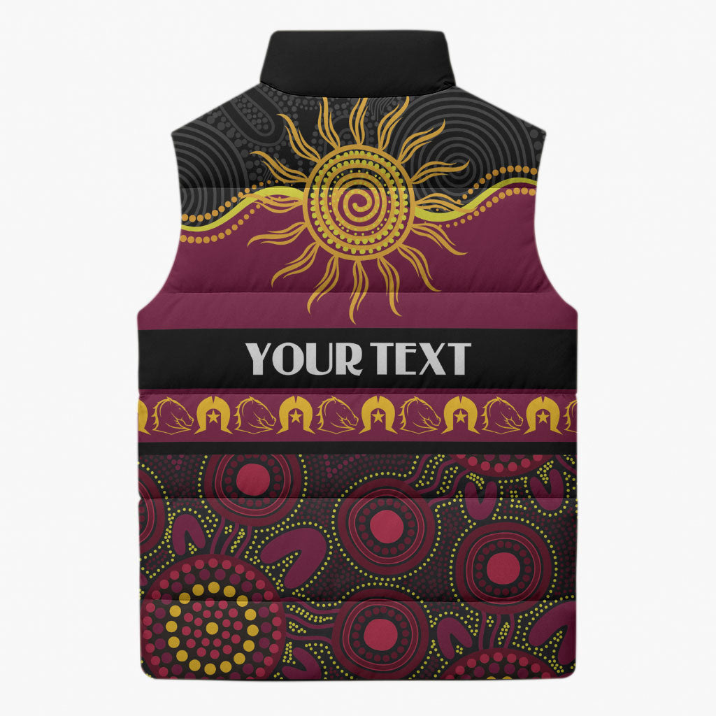 Broncos NAIDOC Week Personalised Sleeveless Puffer Jacket Aboriginal Torres Strait Islanders Vibe