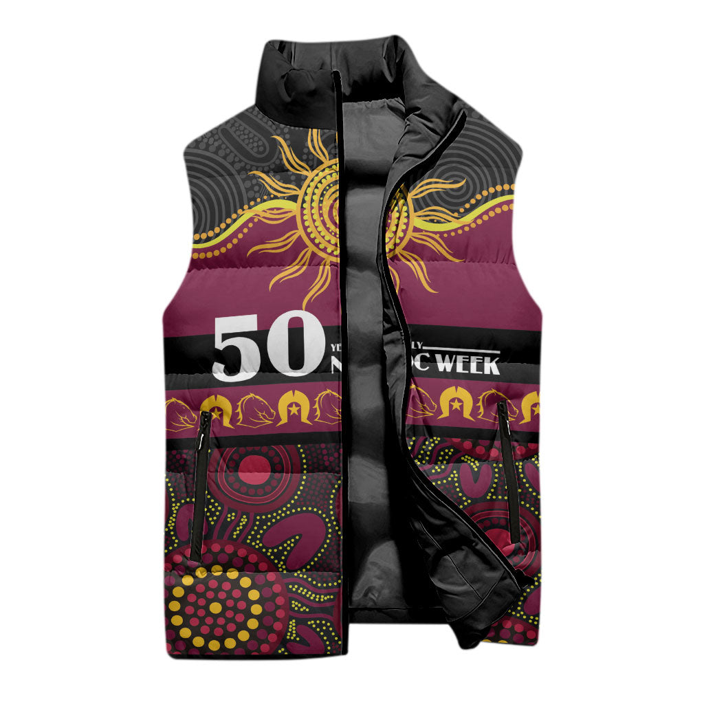 Broncos NAIDOC Week Personalised Sleeveless Puffer Jacket Aboriginal Torres Strait Islanders Vibe