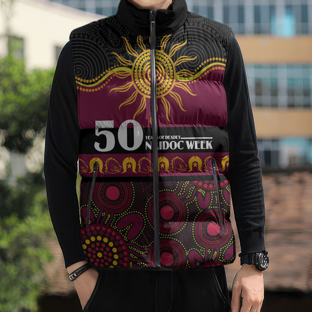 Broncos NAIDOC Week Personalised Sleeveless Puffer Jacket Aboriginal Torres Strait Islanders Vibe